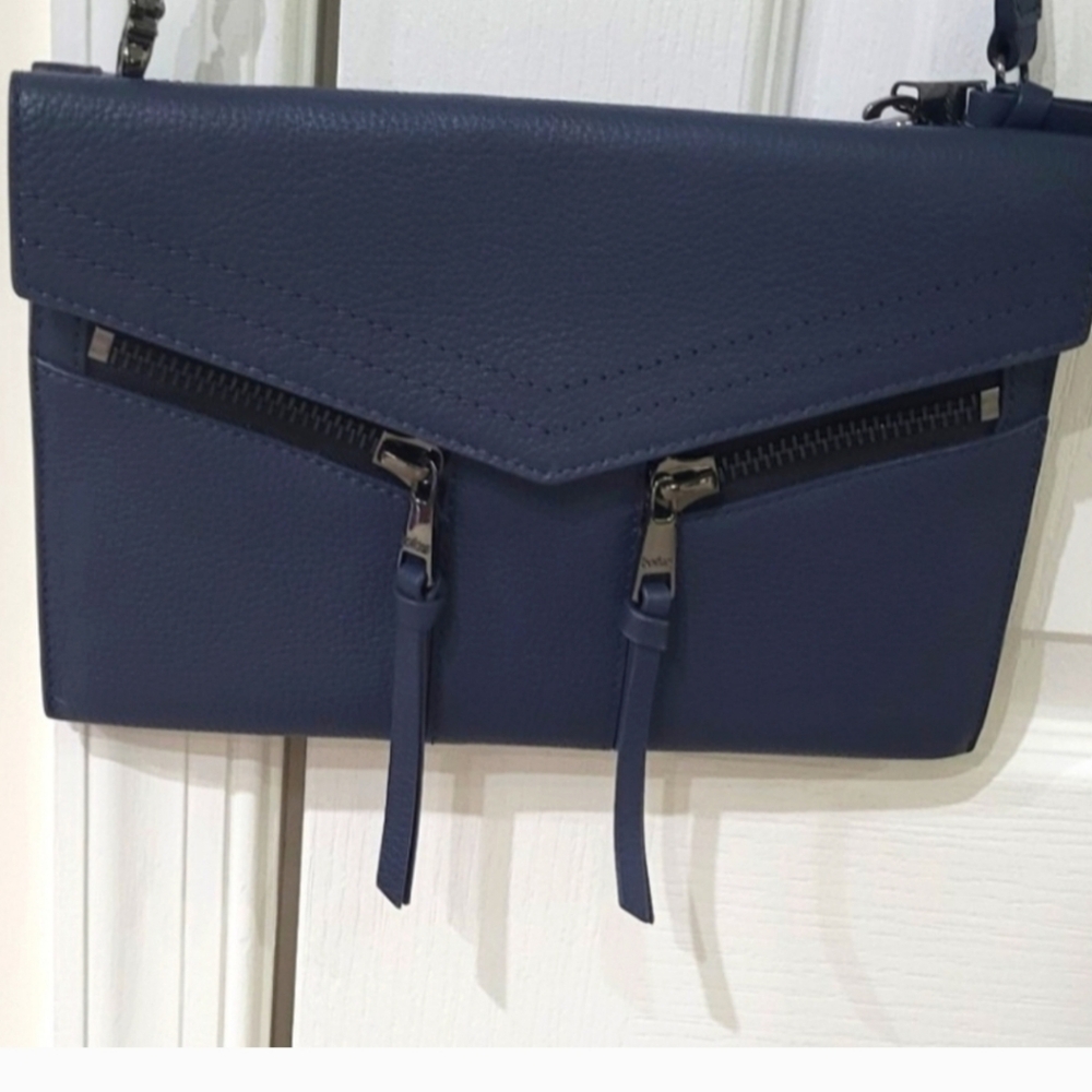 Nwot Botkier Trigger Asymmetric Zip Leather Cross… - image 1